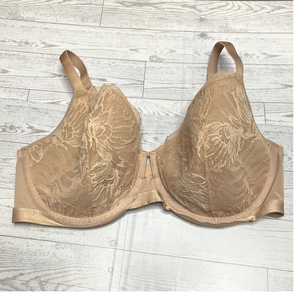 Soma 38DDD Lightly Lined Perfect Coverage‎ Full Support Lace Bra Nude